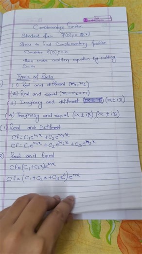 How to find Complementary Function (C.F.) for Higher Order DE | B.Tech Maths#engineeringmaths #m2