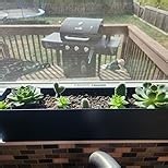 Rectangle Succulent Planter Box - 32" Window Sill Planters - Decorative Indoor/Outdoor Table or Window Boxes Planter - Windowsill Herb (1pc Black)