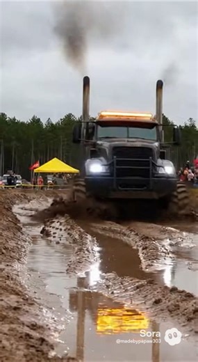 Mud truck #mudding #4x4offroad #semi #ai
