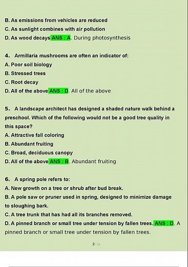 ISA Arborist Certification Exam Questions and Answers 2023 2024 Verified Answers by Expert