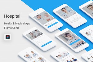 Hospital: Health & Medical Figma App, an UI Kit Template by themelove