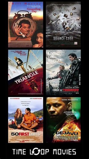 Top 6 Mind-Blowing Time Loop Movies 🤯 #shorts #MovieRecommendation #EdgeOfTomorrow #SourceCode