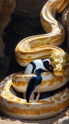 Giant Albino Python vs Penguin | Ultra-Realistic 8K Wildlife Cinematic Scene