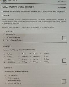 QUESTION 1When a colourless substance is heated in a test tub... | Filo