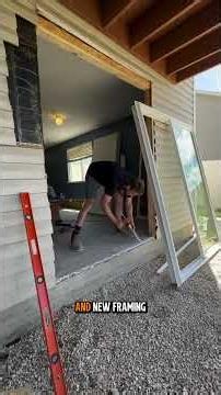 Turning a Window Into a Sliding Door for $2,000.#HomeRenovation #SlidingGlassDoor #WindowToDoor