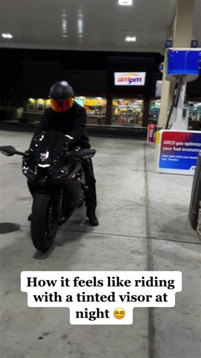 Rider Struggles: How it feels like riding with a tinted visor at night