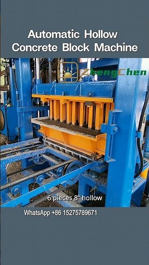 6 Pieces Automatic Hollow Concrete Block Machine #hollowblockmachine #cementblockmakingmachine