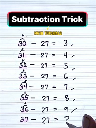 Make subtraction easy and fast‼️‼️ #mathisfun #mathmadeeasy #mathtricks #MathHacks #fbreelsfypシ゚viralfbreelsfypシ゚viral #basicmath #MathMadeEasy #mathtechnique #MathTutor #mathchallenge #MathMadeSimple #MathTutorials #mathteachergon #fbreelsfypシ゚viralシ #mathstricksshortcut #mathskills #Math #AlgebraChallenge #basicalgebra #Mathhack #mathstutorials #subtraction | Math Tutorials