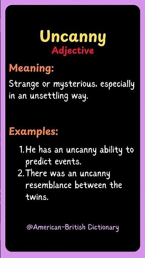 Uncanny Meaning & Definition | Oxford Dictionary
