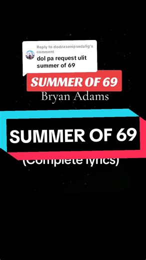Summer of '69 by Bryan Adams Lyrics Karaoke