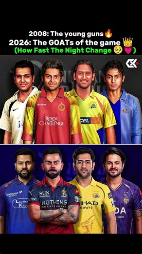 2008 the young guns🔥|| 2026 the goat of the game 👑☠️#ipl2026 #viratkholi #msdhoni #rohitsharma