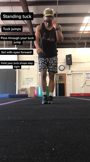 STANDING TUCK TUTORIAL... ask any ?s #povflips #firstperson #fullsend #tutorials #fliptips #fyp #viral #xyzcba #sickview #technical #cheer #tumbling