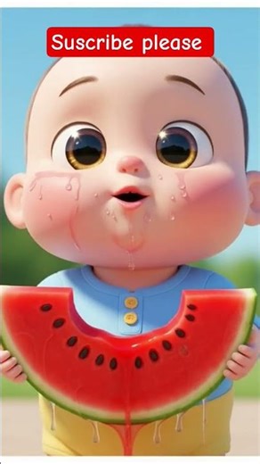 The Cutest Watermelon Smile You’ll See Today! ❤️🍉 #cartoon #cute #viral #animation #funnycute #funny