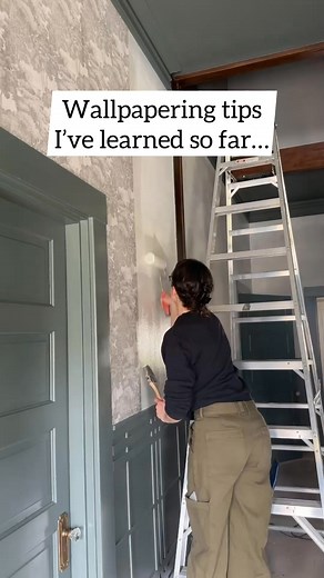 Wallpapering tips from a newbie—first time for everything! ✨ #diyrenovation #diyhomedecor #diyhomeprojects | Renee Renovates