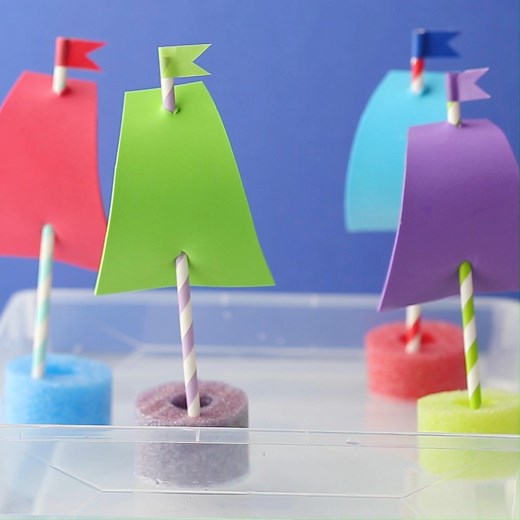 POOL NOODLE BOATS ⛵💦 - recycle old pool noodles into these cute boats! https://www.thebestideasforkids.com/pool-noodle-boats/ | The Best Ideas for Kids