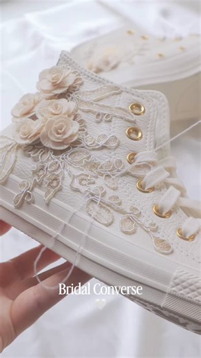 HanEmbroiders on Instagram: "custom bridal converse👟🤍🫶🏻✨💌 #wedding #weddingshoes #bride #brideshoes #2026bride"