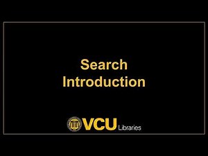 VCU Libraries Search Introduction