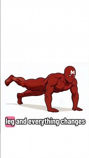 One leg push ups with the right leg raised