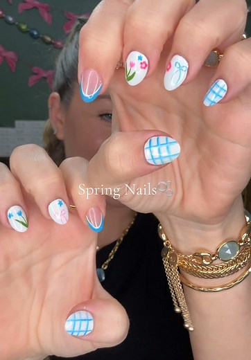 Spring nails are here🫧 #fashiontiktok #nails #spring #oklahoma #jewelry