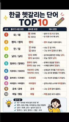 한글 올바른 단어 및 문장