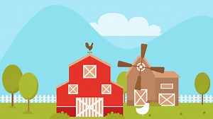 Free stock video - Motion graphic of flat farm landscape