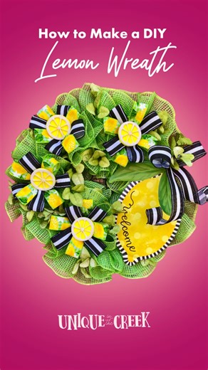 🍋 Lemon fresh for summer! Made using the UITC™ Ring Wreath Board. #crafting #wreath #wreathmakers #makersgonnamake | Unique in the Creek Ltd.