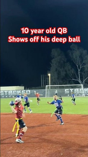 4th grader Bennett Pugh drops a dot for the long TD in the Matt Leinart HB league #flagfootball