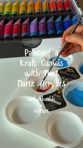 Khush’s Art: Customised Paintings & Handmade Gifts on Instagram: "There are just way too many Mont Marte products in one frame because I’m genuinely that crazy. Fun fact, I actually used to hate acrylics. Like, full beef. I thought they were hard to control, dried too fast, and existed only to test my patience. Then I tried Mont Marte, and suddenly acrylics were… behaving? Blending properly? Not ruining my mood? Now here I am, happily painting a DIY canvas, surrounded by more art supplies than s