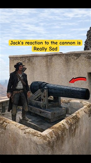 Jack’s reaction when he uses the cannon will make you sad #rdr2 #rdr1 #arthurmorgan #shorts #sad