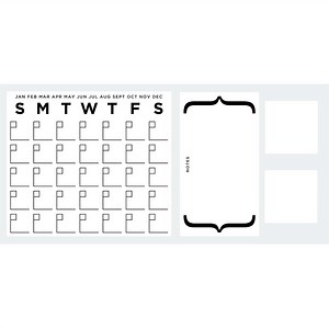 Dry Erase Calendar Peel and Stick Wall Decal Set