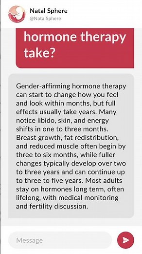 How long does transgender hormone therapy take?