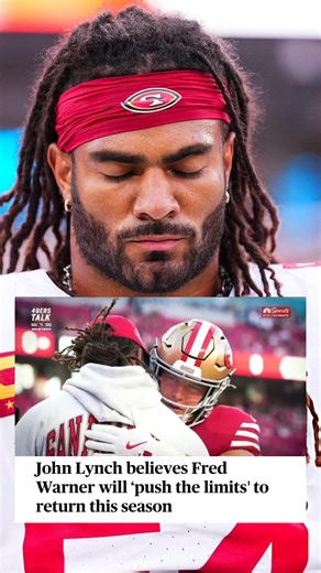 #49ers GM John Lynch was asked if Fred Warner could return THIS season and said he believes Warner will ‘Push the limits:” “And so we’ll follow the orders of the doctors. They’ll control this, but Fred is going to push the limits, and he is doing everything possible. He lives in a hyperbaric chamber [for] two, three hours a day. He’s here all the time. He’s unbelievable, this guy. It’s what made him who he is.” Via: @nbcsauthentic | Oursf49ers