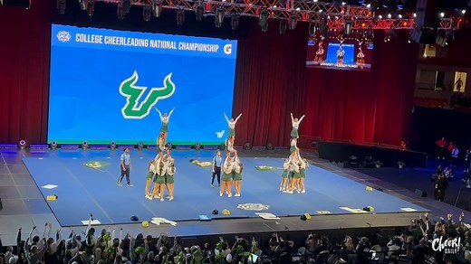The University of South Florida's All Girl Cheer Team made a stunning impact at the UCA College Nationals in Orlando. They scooped up two national titles, defending their championship in the Division IA Game Day event for the second year in a row, and snagging their very first title in the Division IA Traditional event. This double victory was historic, as USF became the first Division IA team ever to clinch national titles in both the All Girl Game Day and All Girl Traditional categories within