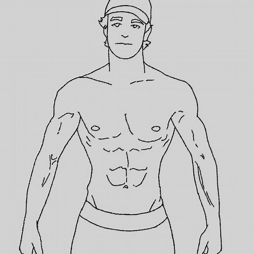 Male Muscle Growth Animation 0223