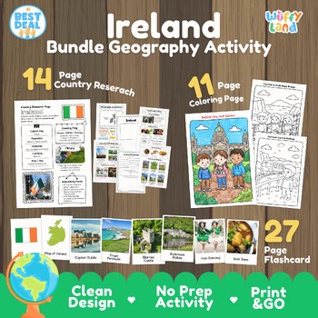 IRELAND Country Study BUNDLE | Research Project, Flashcards & Coloring