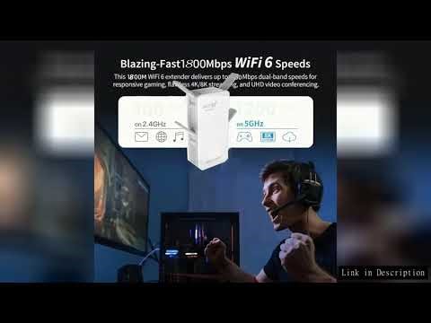 Pix-link WiFi 6 AX1800 Repeater Extender Signal Booster Dual Band 2.4G/5GHz Wi-Fi Signal Amplifier L