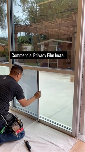 Privacy Window Film Orange County | Commercial Glass Privacy Upgrade 👀 #commercialwindowtinting