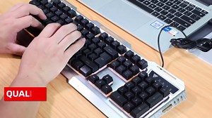 Orange Lighted Gaming Keyboard Mouse Combo for Gamer,Wired,USB,LED Keyboard,Metal,Mechanical Feeling Mebrane for Prime Games