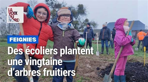 Quand des écoliers de l’Avesnois s’essaient à la plantation d'arbres