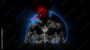 Colorful Spartan Warrior Animated Logo with Reveal Effect & Light Rays