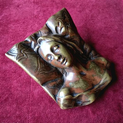 Presse-papiers à personnages féminins en bronze Art nouveau en haut-relief - Etsy France