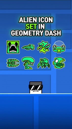 Alien Icon Set in Geometry Dash!! #geometrydash #trending #fyp #viral #gaming