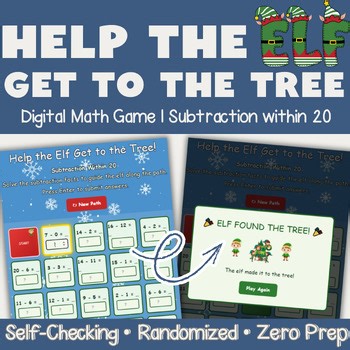 Help the Elf Get to the Tree! | Subtraction Facts 0–20 Digital Math Fluency Game