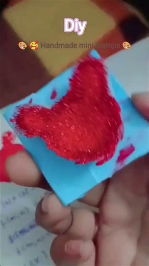 Diy handmade mini stamp by paper #shorts #shortsfeed #craftyhome #homemade # #craft #craftideas