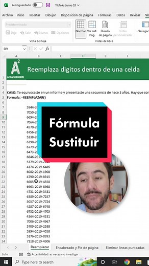 Cómo reemplazar datos dinámicamente en Excel utilizando la fórmula Sustituir