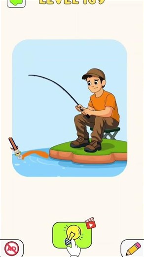 Draw one part level 168 , 169 🫎🎣 #DrawOnePart #DOP #DrawPuzzle #PuzzleGame #GamingShorts #DrawToWin