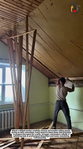 Attic Demolition Done Right 🔨 #Construction #Renovation