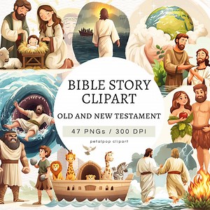 Bible Story Clipart, Bible Character Clipart, New and Old Testament, Christian Png, Jesus Graphics, Commercial Use, Downloadable Clipart - Etsy