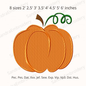 Pumpkin Machine Embroidery Design – Fall, Autumn, Halloween – 8 Sizes Included - Instant Download - Etsy