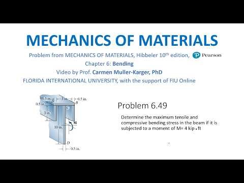 Problem 6.49 Determine the maximum tensile and compressive bending stress